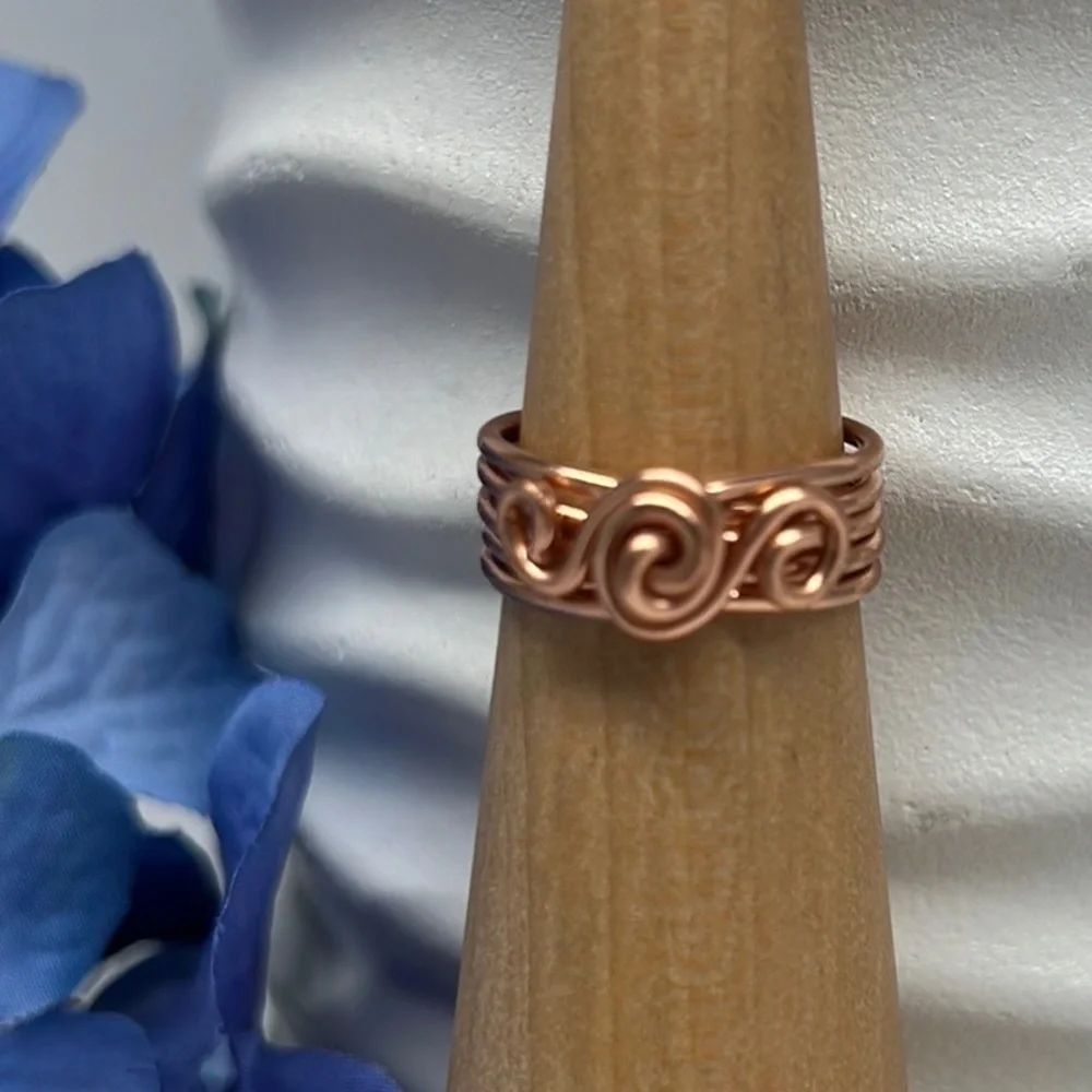 Artisan 𝅺Copper Spiral Wire Wrap Ring